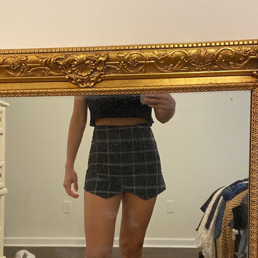Navy Blue and White Skort
